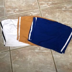 Set of 3 strapless crop tops